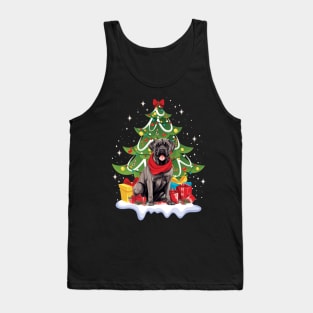 Merry Christmas Tree With Cane Corso Dog Tank Top